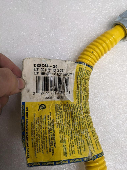 BRASSCRAFT CSSC44-24 PROCOAT SS 24" GAS CONNECTOR 1/2" ID/MIP 5/8" OD NEW R22T2