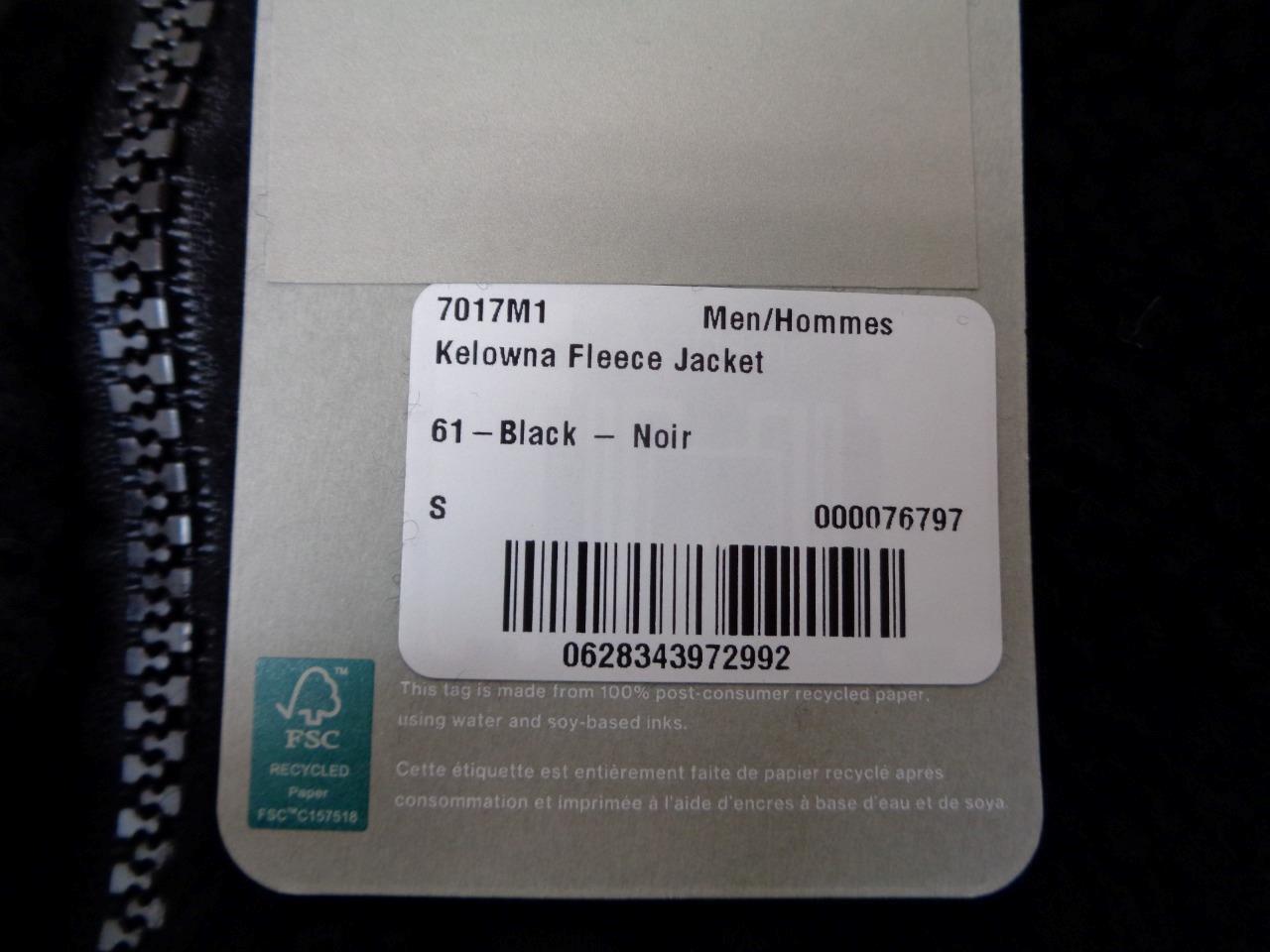 CANADA GOOSE MEN'S SIZE S BLACK KELOWNA KIND FLEECE JACKET 7017M1 SR