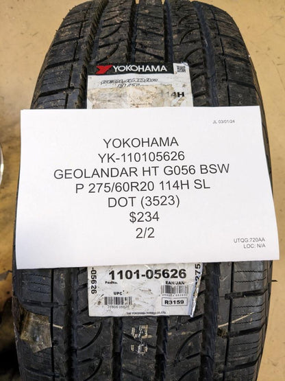 2 YOKOHAMA GEOLANDER HTG056 BSW P 275 60 20 114H SL TIRES 110105626 CQ1