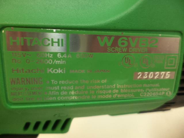 NEW HITACHI W6VB2 SUPERDRIVE COLLATED SCREWDRIVER SYSTEM 2600RPM 139.6 IN-LBS SR