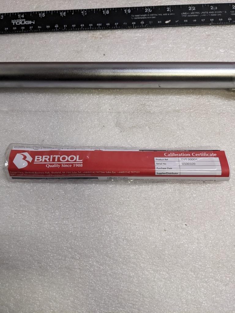 BRITOOL EVT3000A TORQUE WRENCH 70-330 NM WITH 1/2" SQUARE DRIVE NEW R13