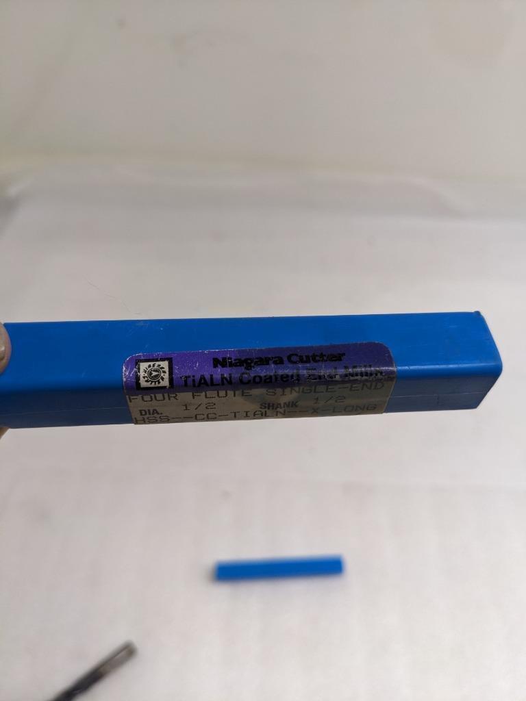NIAGARA CUTTERS 09832 4-FLUTE1/2" DIA. 5" OAL HSS-CC-TIALN END MILL NEW R22T5