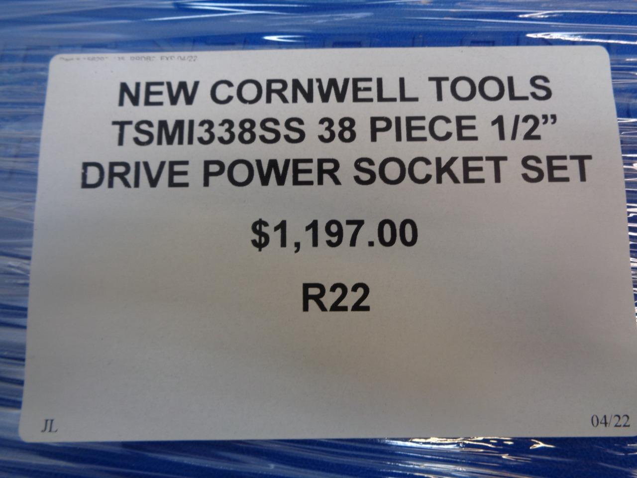 1 NEW CORNWELL TOOLS TSMI338SS 38 PIECE 1/2" DRIVE POWER SOCKET SET R22
