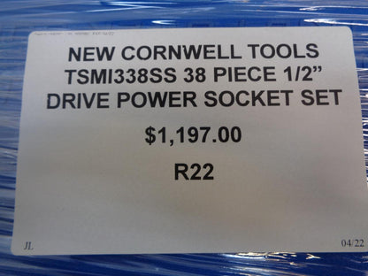 1 NEW CORNWELL TOOLS TSMI338SS 38 PIECE 1/2" DRIVE POWER SOCKET SET R22