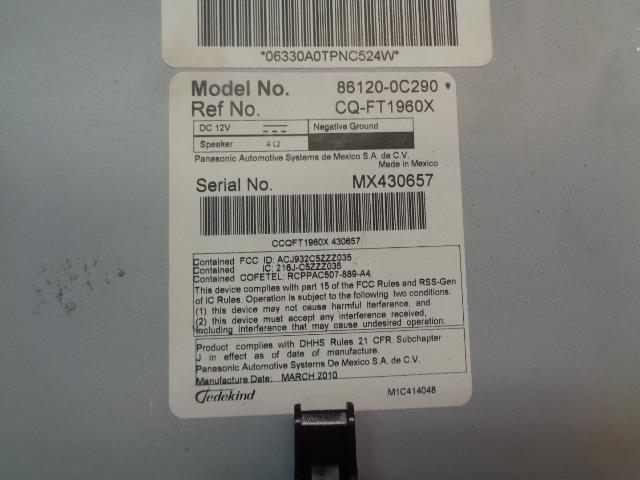 1 USED RADIO CD PLAYER 86120-0C290 FOR TOYOTA TUNDRA 2009-2013 R17