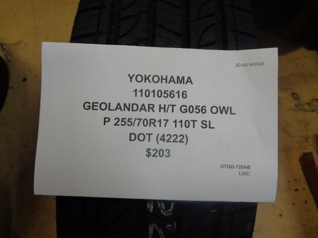 1 YOKOHAMA GEOLANDAR HT G056 OWL LT 255 70 17 110T HIGHWAY TIRE 110105616 CQ1
