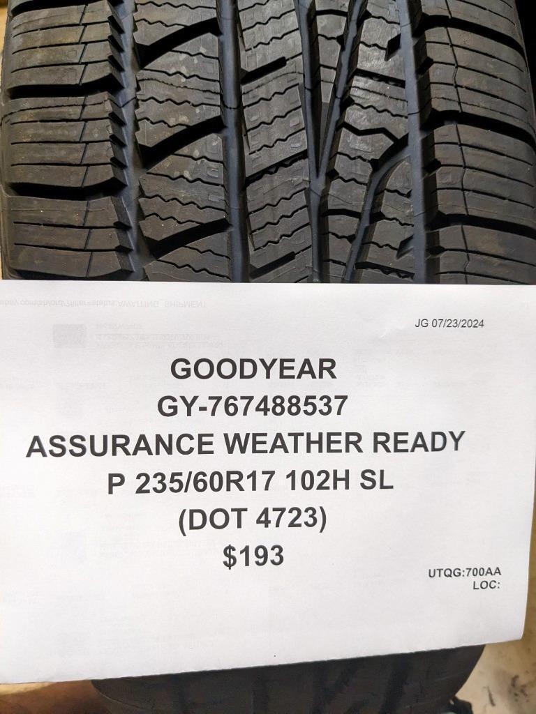 GOODYEAR ASSURANCE WEATHER READY P 235 60 17 102H SL TIRE 767488537 CQ3