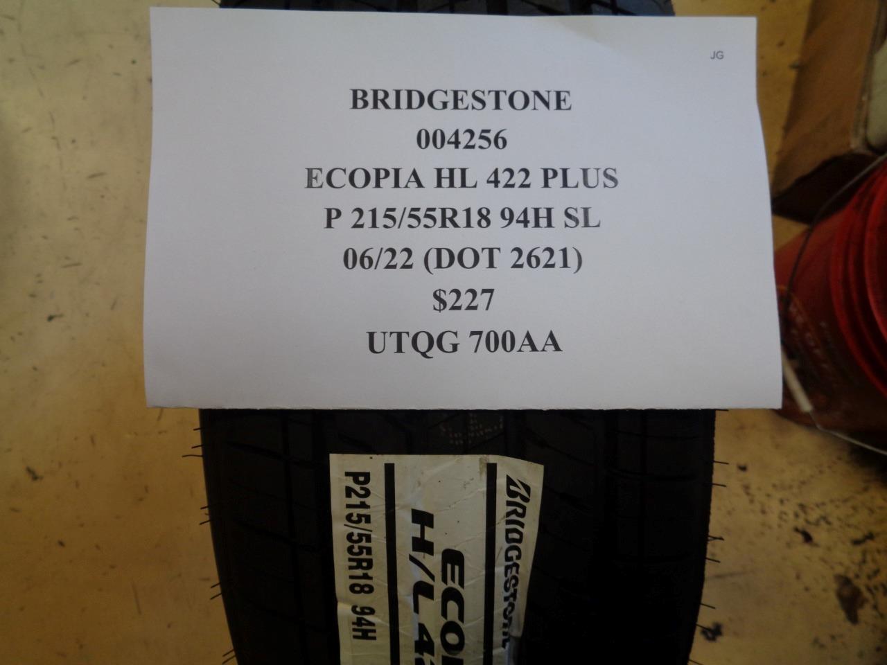 2 NEW TIRES BRIDGESTONE ECOPIA HL 422+ 215 55 18 94H SL 004256