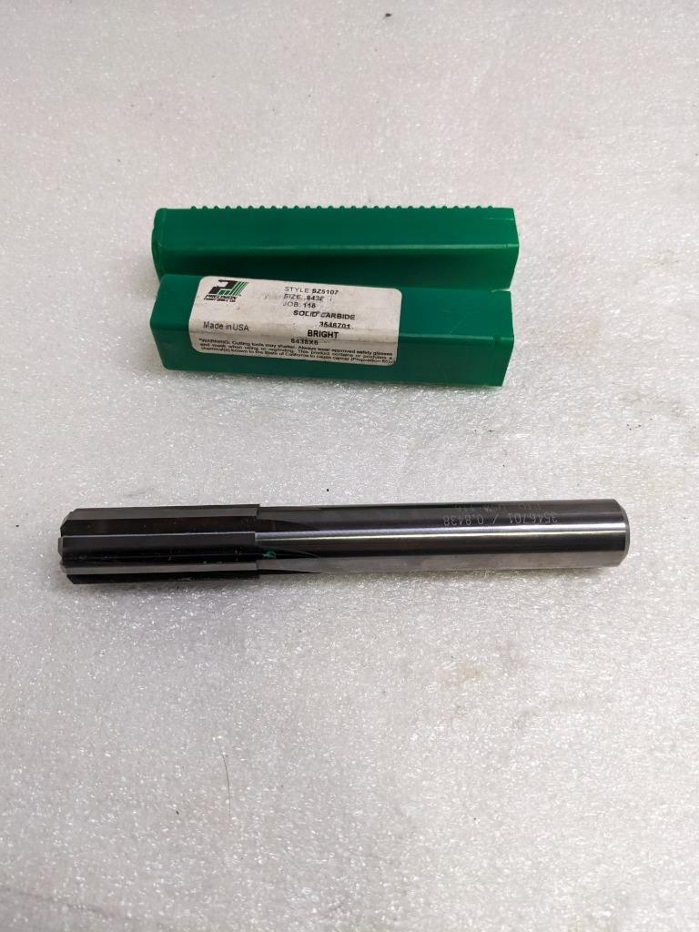 PRECISION TWIST DRILL 3546701 SOLID CARBIDE 0.8438" DIA 6" OAL 8FL STR NEW R22T5