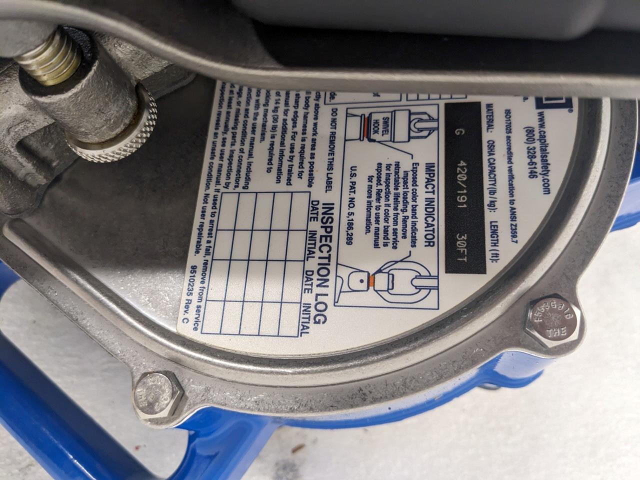 SALA Sealed-Blok 3400850 Self-Retracting Lifeline 30' 9m of 3/16" 5mm NEW H1