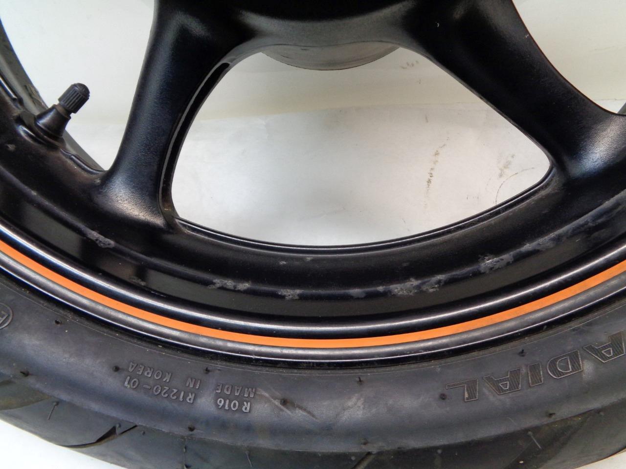 YAMAHA 2004-07 FZ6 17x4.5 5 SPOKE ORANGE STRIPE WHEEL & TIRE SR