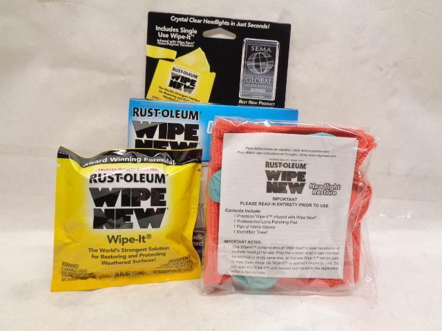NEW PACK OF 6 RUST-OLEUM WIPE NEW HEADLIGHT RESTORE CLOTH & KIT R28