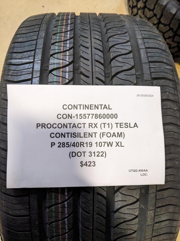CONTINENTAL PROCONTACT RX T1 CONTISILENT P 285 40 19 107W XL TIRE 15577860000