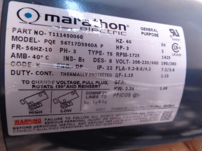 MARATHON ELECTRIC 56T17D5960A CONDENSER FAN MOTOR T111450060 NEW H1