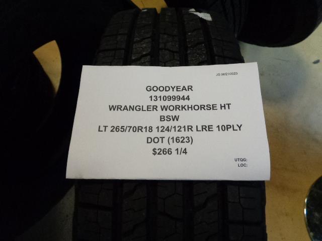 4 GOODYEAR WRANGLER WORKHORSE HT BSW LT 265 70 18 124/121R TIRES 131099944 BQ3