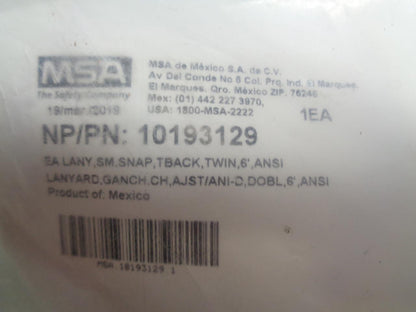 NEW MSA V-SERIES STANDARD TWIN LEG TIE-BACK 10193129 R30T1