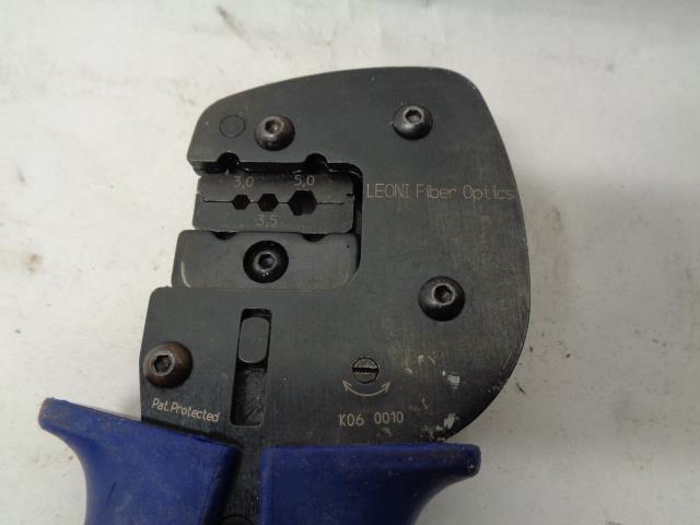 LEONI FIBER OPTICS CRIMP TOOL w/ ACCESSORIES ZXXX-CB0 3.0 3.5 5.0 DIE SET R22T5