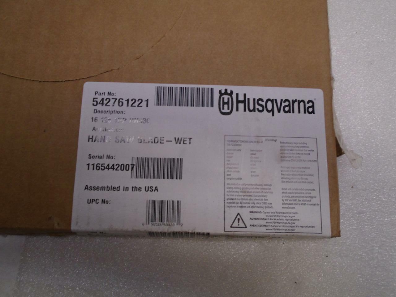 NEW Husqvarna 16x.125 Hand Saw Blade - Wet 542761221 SP2T1