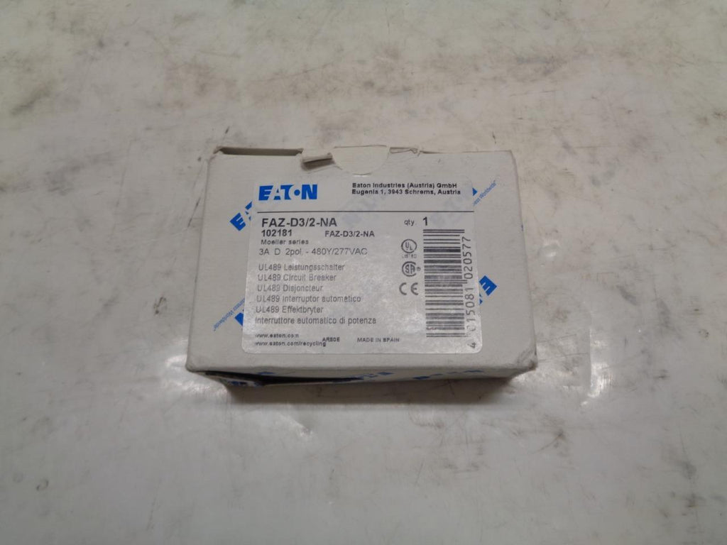 NEW EATON FAZ-D3/2-NA CIRCUIT BREAKER 102181 R4TB