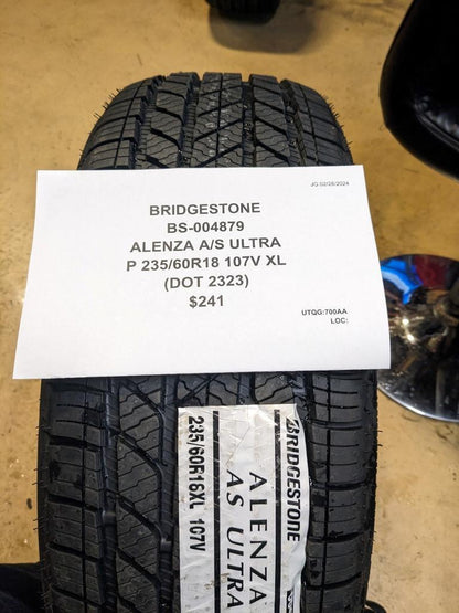 BRIDGESTONE ALENZA A/S ULTRA P 235 60 18 107V XL TIRE 004879 CQ1