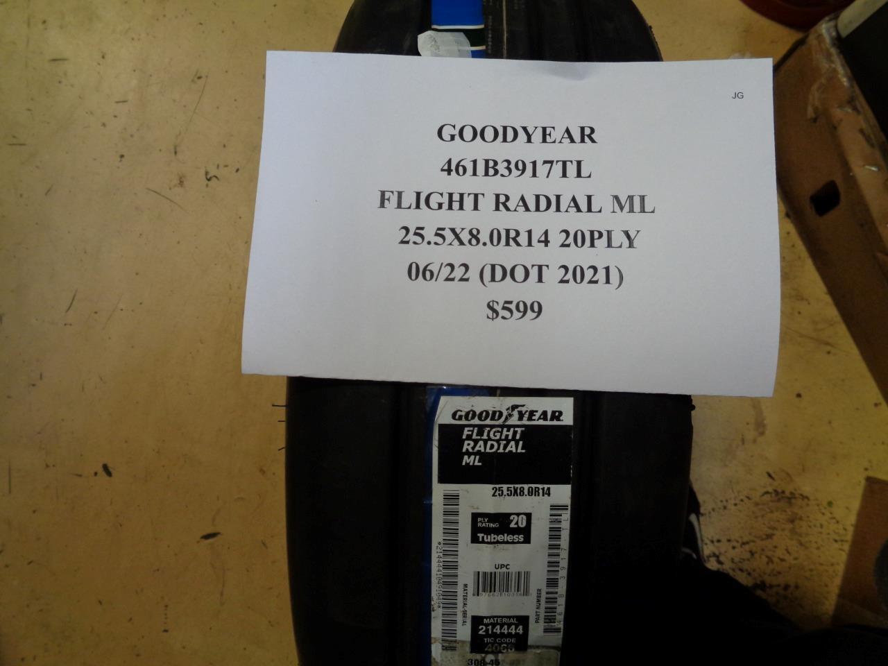 1 NEW TIRE GOODYEAR FLIGHT RADIAL ML 25.5 8.0 14 20PLY 461B3917TL