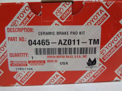 NEW TOYOTA 01-05 RAV4 FRONT BRAKE PAD KIT 04465-AZ011-TM R5