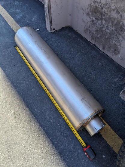 UNBRANDED EXHAUST MUFFLER 50-5/8" OVERALL LENGTH 5" INLET 12/23 NEW B2