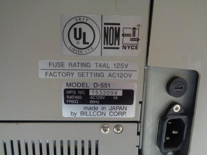 BILLCON BANK NOTE COUNTER D-551 R30