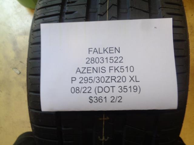 2 FALKEN AZENIS FK510 P 295 30 20 101Y XL SUMMER TIRES 28031522 BQ4
