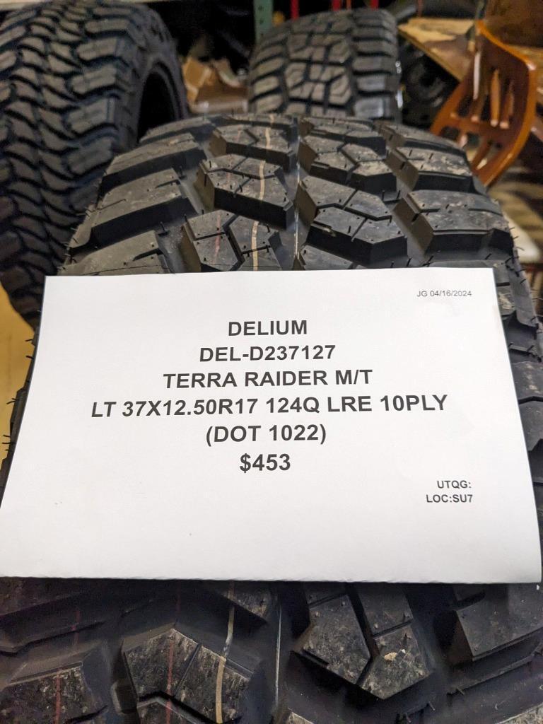 DELIUM TERRA RAIDER M/T LT 37 12.50 17 124Q LRE 10PLY TIRE D237127 CQ2