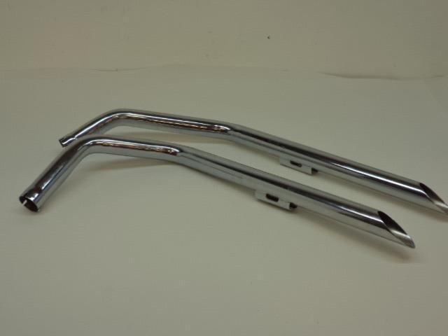 2 NEW CHROME 2" DRAG PIPE EXHAUSTS FOR HARLEY FXST 84-99 AND FX 84-85 R16