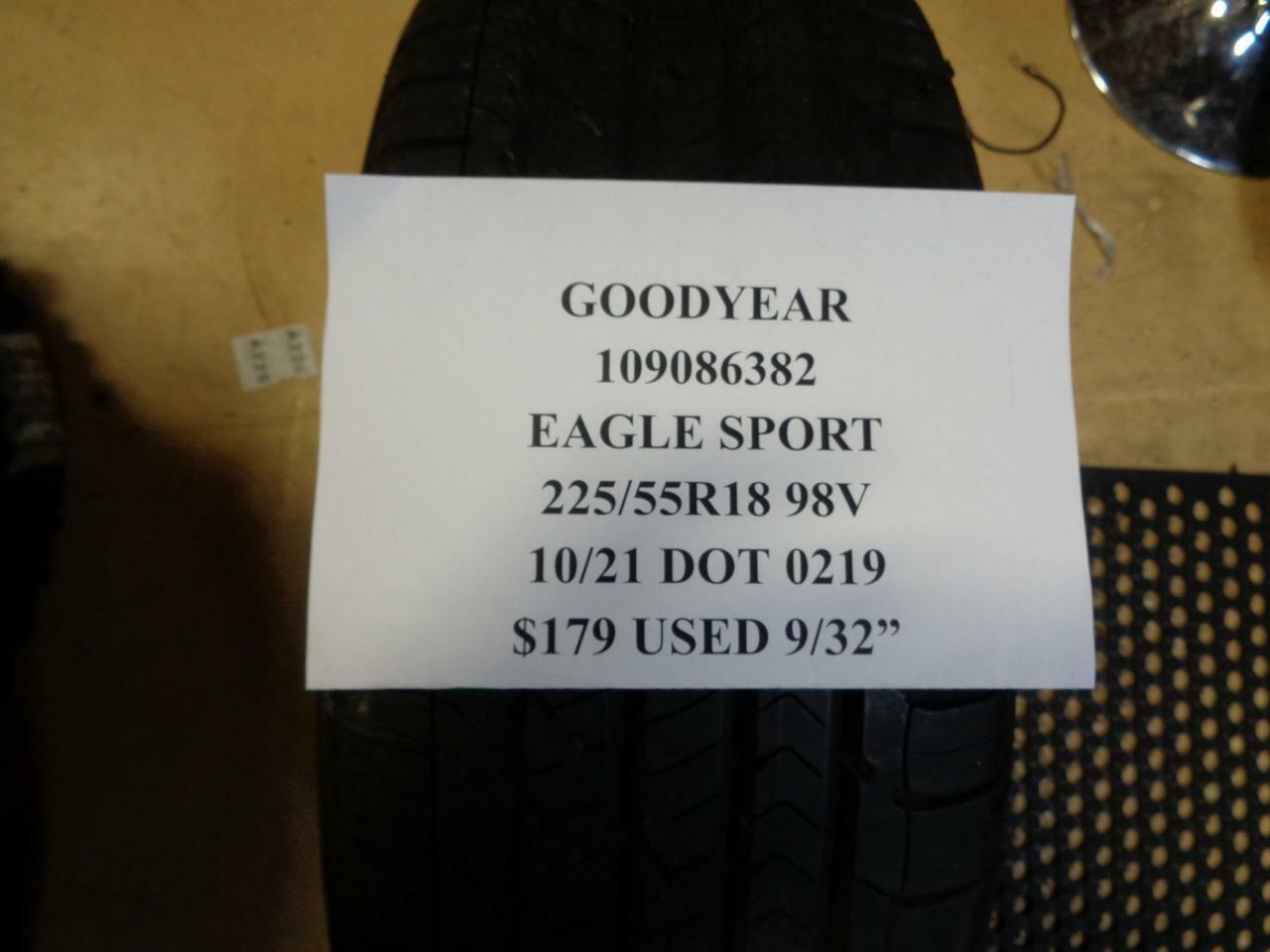 1 USED GOODYEAR EAGLE SPORT 225 55 18 98V 9/32" TIRE 109086382