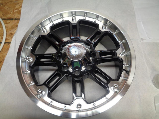 1 NEW BLACK RHINO BLACK/CHROME WHEEL  20X9 8X165.1 LUG -12 OFFSET WR