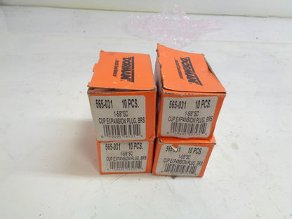 NEW PACK OF 4 BOXES OF 10 COUNT DORMAN BRASS CUP EXPANSION PLUGS 565-031 R22T1