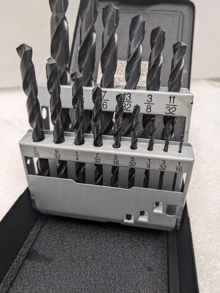 PRECISION TWIST DRILL 5995520 DRILL BIT SET 15PC 1/16"-1/2" BY 1/32" NEW R22T5
