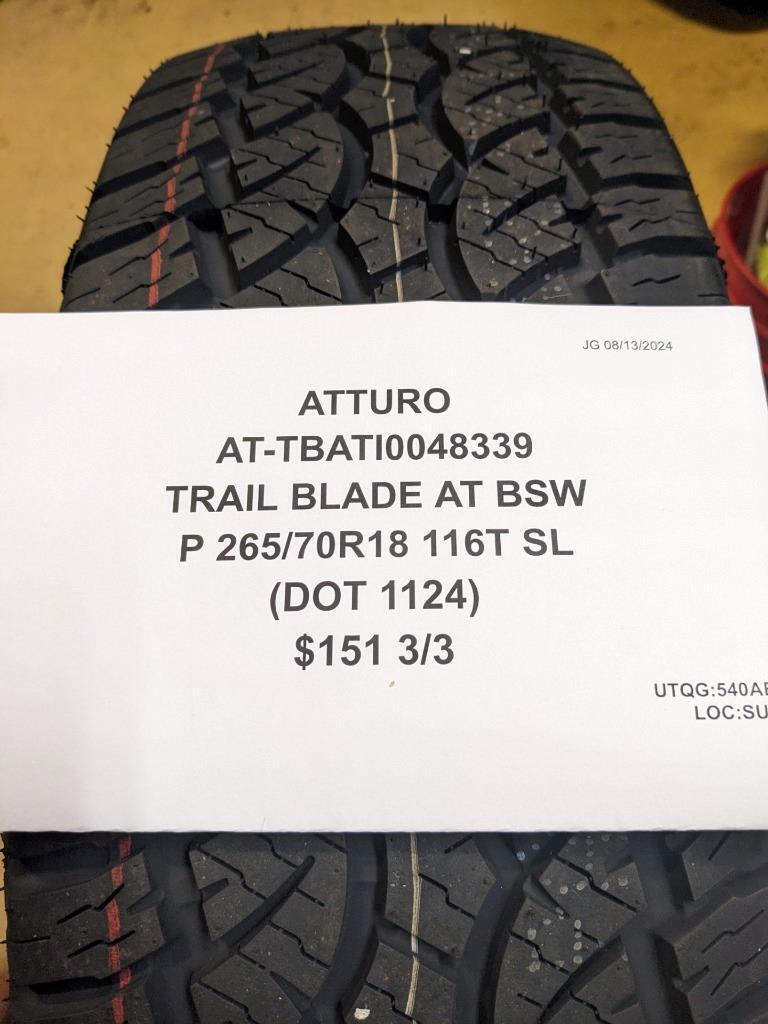 4 ATTURO TRAIL BLADE AT BSW P 265 70 18 116T SL TIRES TBATI0048339 CQ3