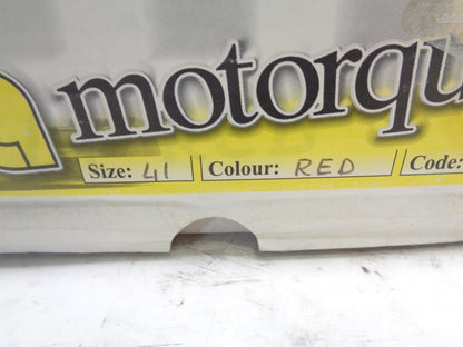 PAIR OF NEW MOTORQUALITY RACING SHOES RED SIZE 8.5-9(41) SR