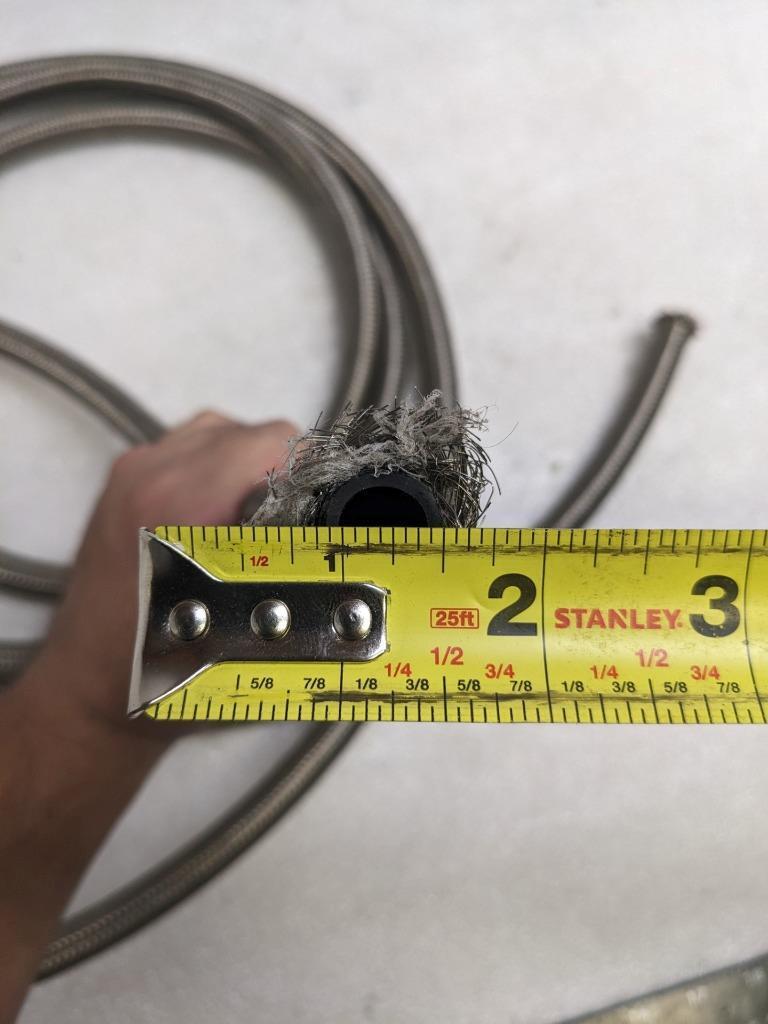 UNBRANDED BRAIDED METAL CPE HOSE 14' OAL 7/16" ID 5/8" OD NEW R3T3