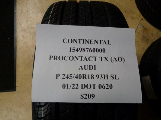 1 New Continental ProContact TX (AO) AUDI 245/40 18 93H SL 1549876