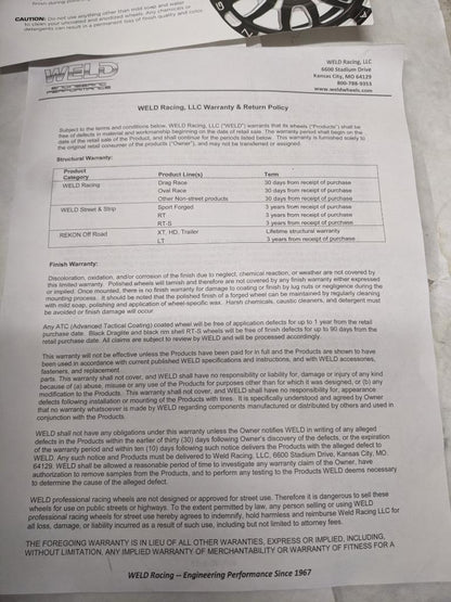 1 WELD 71HB8050A21A S71 WHEEL 18X5 5X114.3 ET-23 BLACK CENTER POLISHED NEW B2