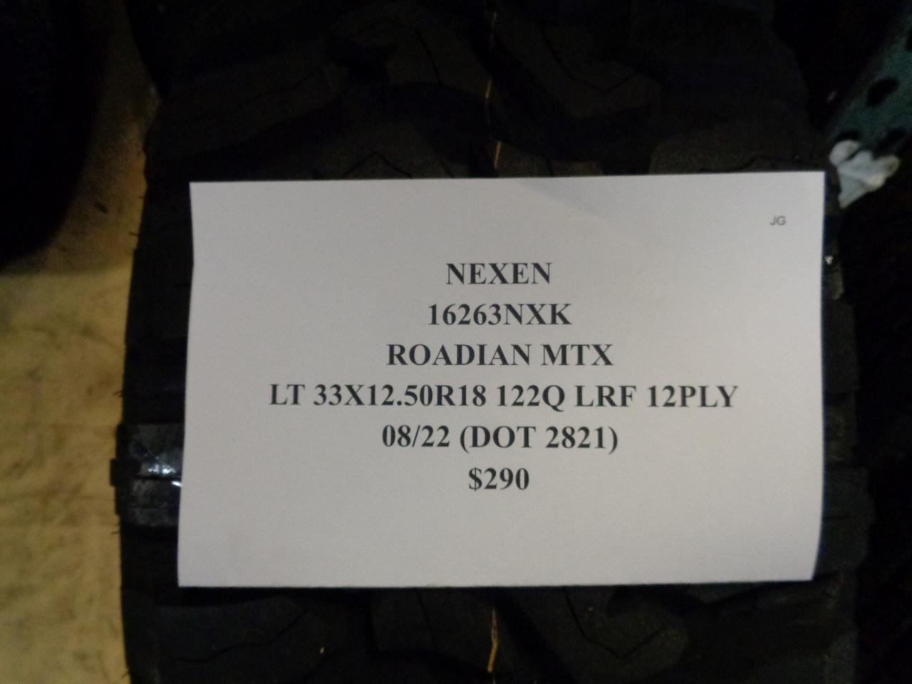 2 NEXEN ROADIAN MTX BSW LT 33 12.5 18 122Q LRF 12PLY MUD TERRAIN TIRES 16263NXK