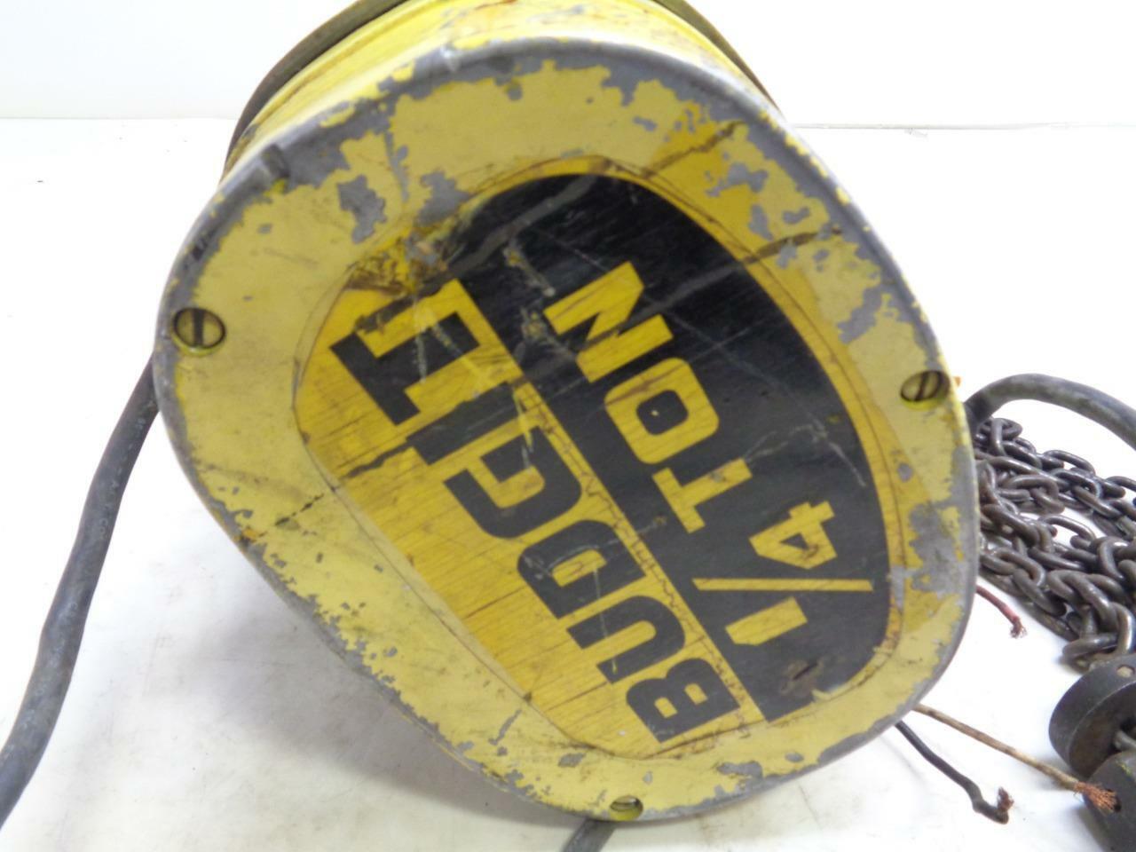 USED DAMAGED BUDGIT MAN GUARD 1/2 TON CHAIN HOIST BEH2616 115V 16FPM SPEED H1