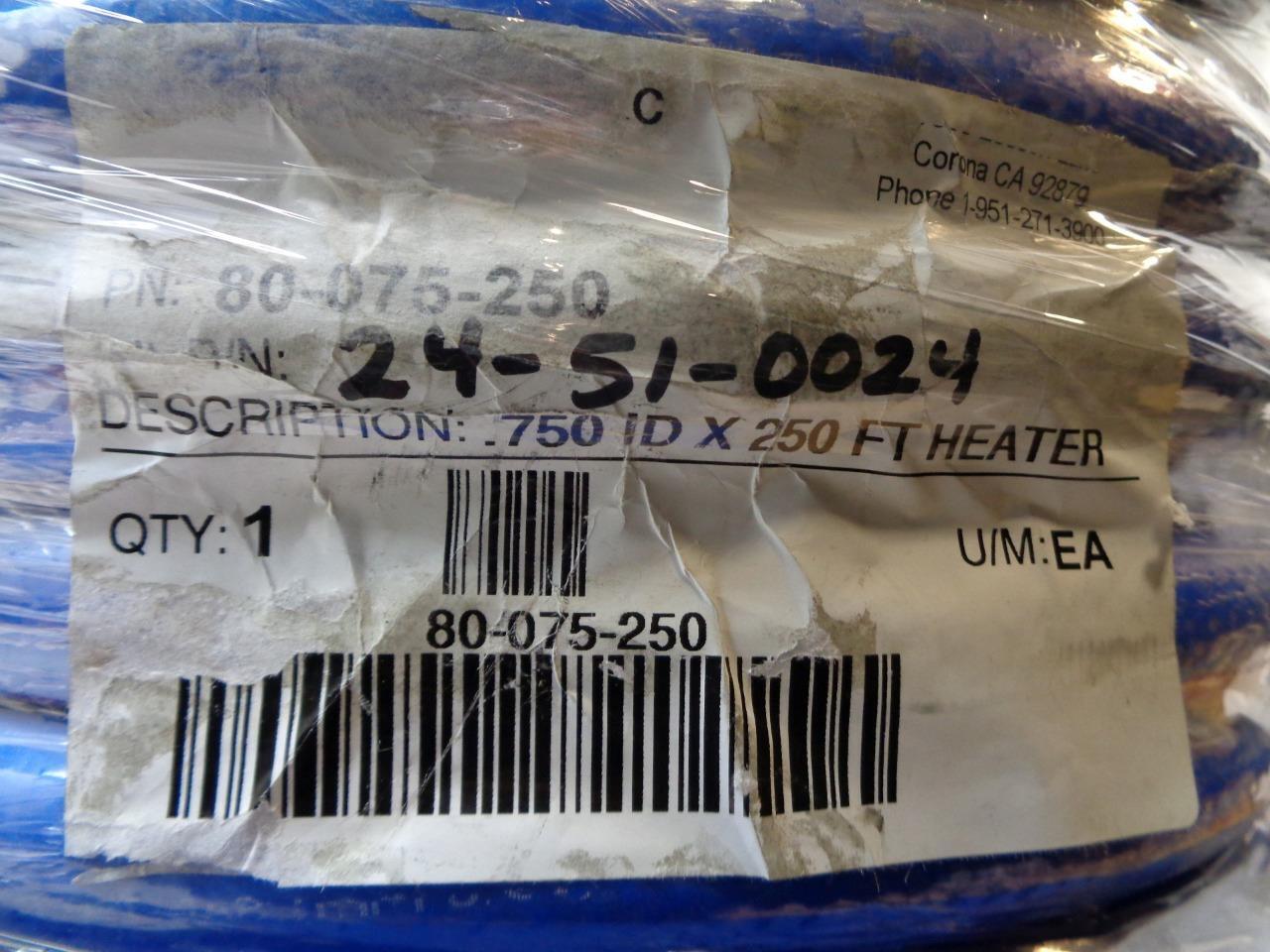 BLUE SILICONE HEATER HOSE 80-075-250 3/4" .750 ID x 250ft REEL R12