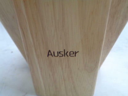 NEW AUSKER 6 PIECE STAINLESS STEEL KNIFE SET WITH BLOCK SR