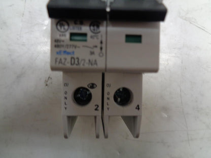 NEW EATON FAZ-D3/2-NA CIRCUIT BREAKER 102181 R4TB