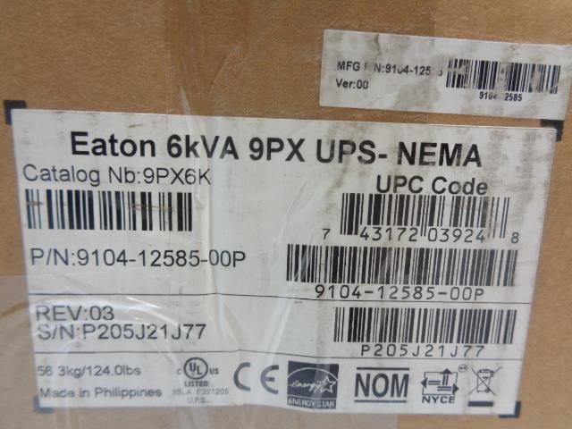 NEW EATON 9PX KIT MODEL 9PX6KTF5 / 6U 9PX6K 9104-12585-00P UPS