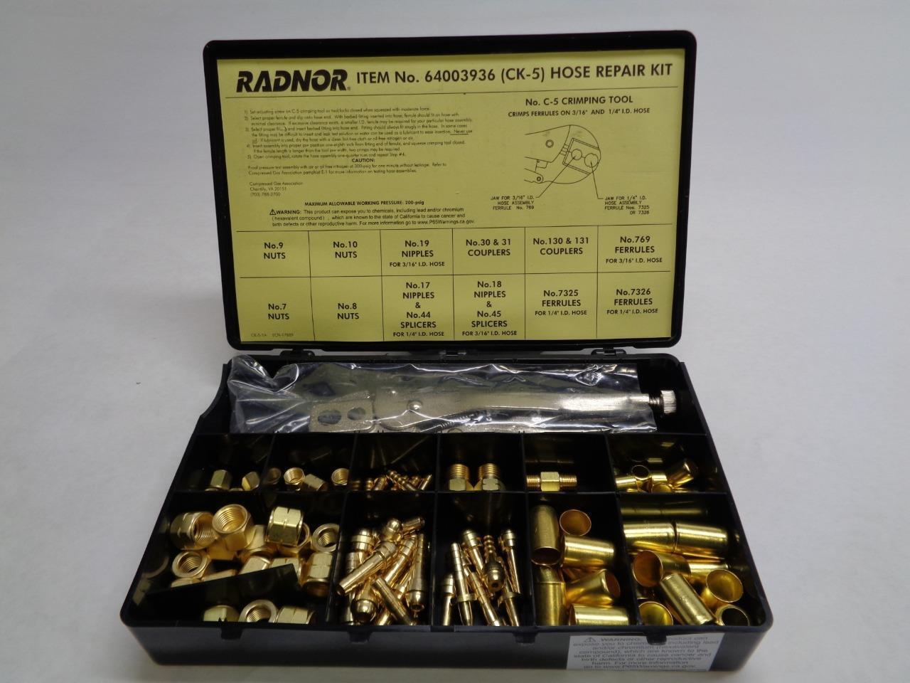 NEW RADNOR HOSE REPAIR AND ASSEMBLY KIT 64003936 R27