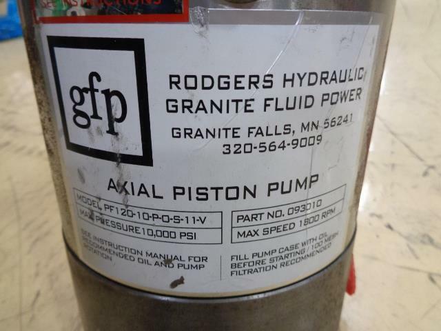 Granite Fluid Power Axial Piston Pump 10000 PSI Continuous PF12010P0S11V BSIG1