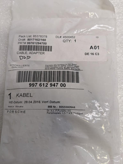 PORSCHE 99761294700 ADAPTER CABLE FOR UPDATED HORNS FOR 997/987 NEW PGB2TB