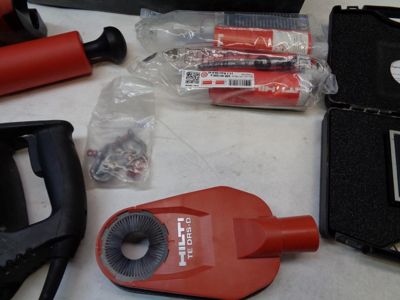 CUSTOM PELICAN STORM CASE w/ HILTI HAMMER DRILL & DISPENSER, LEVEL JACK BITS